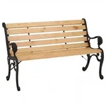 MCW Gartenbank, Schwarz, Beige, Holz, 132x80x35 cm, Gartenm&ouml;bel, Gartenb&auml;nke