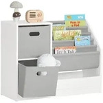 SoBuy Kinderregal, Wei&szlig;, Grau, Holzwerkstoff, 80x61x30 cm, Kinder- &...