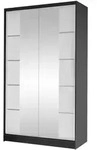 Mirjan24 Schwebet&uuml;renschrank, Schwarz, Wei&szlig;, Holzwerkstoff, 4 F&auml;cher,...