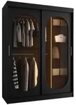 Mirjan24 Schwebet&uuml;renschrank, Schwarz, Kunststoff, Rechteckig, 150x200x62 cm,