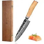 Wakoli Santokumesser, Braun, Holz, Metall, Echtholz, 31 cm, Kochen, K&uuml;chenmesser,