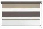 Doppelrollo, Braun, Grau, Wei&szlig;, Textil, Streifen, 60x160 cm, L&auml;nge universell
