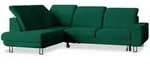 Masseno Ecksofa, Gr&uuml;n, Metall, 3-Sitzer, L-Form,L-Form, 253x190 cm, Wohnzimmer,