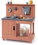 Muddy Buddy Matschk&uuml;che Mud Expert, Altrosa, Holz, 40x90x80 cm, Fsc, EN 71,