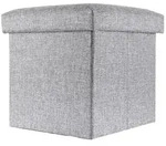 Intirilife Sitzw&uuml;rfel, Grau, Textil, 30x30x30 cm, Wohnzimmer, Hocker,...