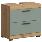 Mid.you Waschbeckenunterschrank, Salbeigr&uuml;n, Kunststoff, 2 Schublade(n)...