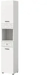 Inn.Furn Hochschrank, Wei&szlig; Hochglanz, Kunststoff, Nachbildung, Uni, 2 F&auml;cher,