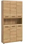 Mid.you Hochschrank, Eiche Artisan, Kunststoff, Holzoptik, 8 F&auml;cher, 90x185x30 cm,
