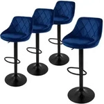 Ml-Design Barhocker, Blau, Metall, 37x106x47 cm, Esszimmer, Barm&ouml;bel, Barhocker