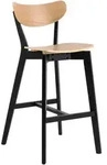 Mid.you Barhocker, Eiche, Holz, Eiche,Kautschukholz, furniert,massiv, eckig,