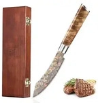 Zayiko Steakmesser, Ahorn, Holz, Metall, Echtholz, 25 cm, Essen & Trinken,...
