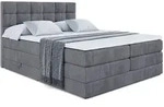 Altdecor Boxspringbett, Dunkelgrau, Holzwerkstoff, H&ouml;he ca. 38 cm, 160x200 cm,