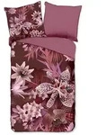 Wendebettw&auml;sche Farze, Rot, Bordeaux, Textil, Floral, 155x220 cm, atmungsaktiv,