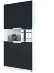 Vladon B&uuml;roschrank, Schwarz, Holzwerkstoff, 82x184x37 cm, Arbeitszimmer,