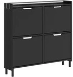 SoBuy Schuhschrank, Schwarz, Holzwerkstoff, 19x93x100 cm, Garderobe,