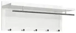 Garderobenpaneel, Wei&szlig;, Metall, 75x30x26 cm, Aufh&auml;ngem&ouml;glichkeit, Hutablage,