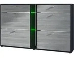 Vladon Schuhschrank, Anthrazit, Holzwerkstoff, 155.5x95x28 cm, Garderobe,
