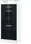Vladon Schuhschrank, Schwarz Hochglanz, Holzwerkstoff, 46x104x23 cm, Garderobe,