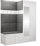 Mirjan24 Garderoben-Set, Wei&szlig;, Grau, Kunststoff, 158x186x46 cm, Garderobe,