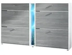 Vladon Schuhschrank, Anthrazit, Holzwerkstoff, 155.5x95x28 cm, Garderobe,
