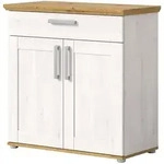 Inn.Furn Schuhschrank, Wei&szlig;, Eiche Artisan, Kunststoff, Nachbildung, Uni, Holz