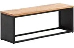 Mid.you Garderobenbank, Schwarz, Metall, Kunststoff, Holzwerkstoff, Akazie, massiv,