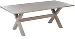 Beliani Gartentisch, Beige, Metall, Quadratisch, 105x74x200 cm, Gartenm&ouml;bel,