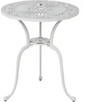 Beliani Bistrotisch, Wei&szlig;, Metall, rund, 61x71x61 cm, Gartenm&ouml;bel,...