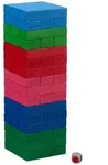 Relaxdays Wackelturm, Mehrfarbig, Holz, 7.5x7.5 cm, Spielzeug, Kinderspielzeug,