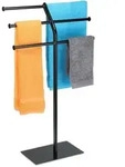 Relaxdays Handtuchst&auml;nder, Schwarz, Metall, Kunststoff, 50.5x87x20.5 cm,