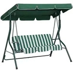 Beliani Hollywoodschaukel, Gr&uuml;n, Textil, 174x147x118 cm, Gartenm&ouml;bel,