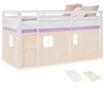 Homestyle4u Hochbett, Violett, Wei&szlig;, Textil, 90x200 cm, Kinder- & Jugendzimmer,