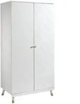 Vipack Dreht&uuml;renschrank, Wei&szlig;, Holzwerkstoff, 2 F&auml;cher, 100x200x59 cm,