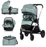 Chipolino Kombikinderwagen, Gr&uuml;n, Metall, 64x107x88 cm, unisex, Federung, Baby...