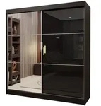 Masseno Schwebet&uuml;renschrank, Schwarz, Holzwerkstoff, 7 F&auml;cher, Rechteckig,