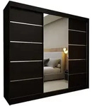 Masseno Schwebet&uuml;renschrank, Schwarz, Holzwerkstoff, 7 F&auml;cher, Rechteckig,