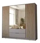 Lookway Kleiderschrank, Grau, Holzwerkstoff, 206x200x51 cm, Schlafzimmer,