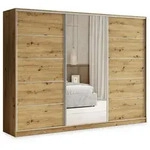 Masseno Schwebet&uuml;renschrank, Eiche Artisan, Silber, Holzwerkstoff, 9 F&auml;cher, 4