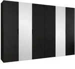 Mirjan24 Dreht&uuml;renschrank, Schwarz, Holzwerkstoff, Rechteckig, 300x202x52 cm,