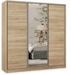 Masseno Schwebet&uuml;renschrank, Sonoma Eiche, Silber, Holzwerkstoff, 9 F&auml;cher, 4