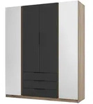 Masseno Dreht&uuml;renschrank, Gold, Holzwerkstoff, 12 F&auml;cher, 3 Schubladen,...