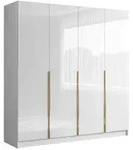Lookway Kleiderschrank, Wei&szlig; Hochglanz, Wei&szlig;, Gold, Holzwerkstoff, Uni, 2