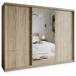 Masseno Schwebet&uuml;renschrank, Sonoma Eiche, Gold, Holzwerkstoff, 9 F&auml;cher, 4