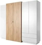 Masseno Dreht&uuml;renschrank, Wei&szlig;, Holzwerkstoff, 7 F&auml;cher, 2 Schubladen,...