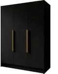 WFL Group Kleiderschrank, Schwarz, Holzwerkstoff, Nachbildung, 9 F&auml;cher,...