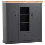 Mid.you Highboard, Anthrazit, Eiche Wotan, Holzwerkstoff, 8 F&auml;cher, 141x146x45...