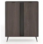 Selsey Highboard, Dunkelbraun, Metall, 6 F&auml;cher, Rechteckig, 113.2x134.2x38 cm,