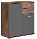 Masseno Kommode, Braun, Holzwerkstoff, 2 Schubladen, 71x75x35 cm, Wohnzimmer,