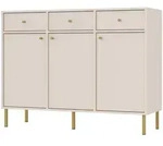Masseno Kommode, Beige, Holzwerkstoff, 3 Schubladen, 125x95x41 cm, Wohnzimmer,