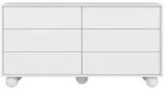 Beautysofa Kommode, Wei&szlig;, Holzwerkstoff, 6 Schubladen, 154x81x38 cm,...